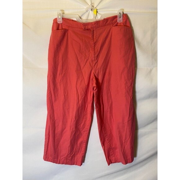 CHEROKEE WOMENS SIZE 16 CROPPED CAPRI PANTS BRIGHT PINK STRETCH - Picture 1 of 2